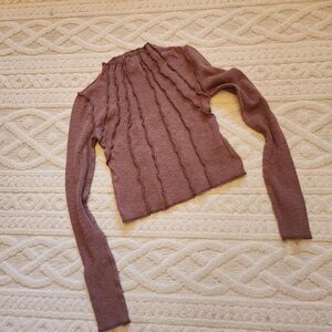S Brown Mockneck Turtleneck